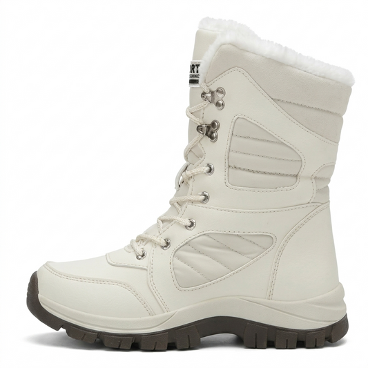 Bota de neve feminina branca impermeável cano alto - Valent Calçados