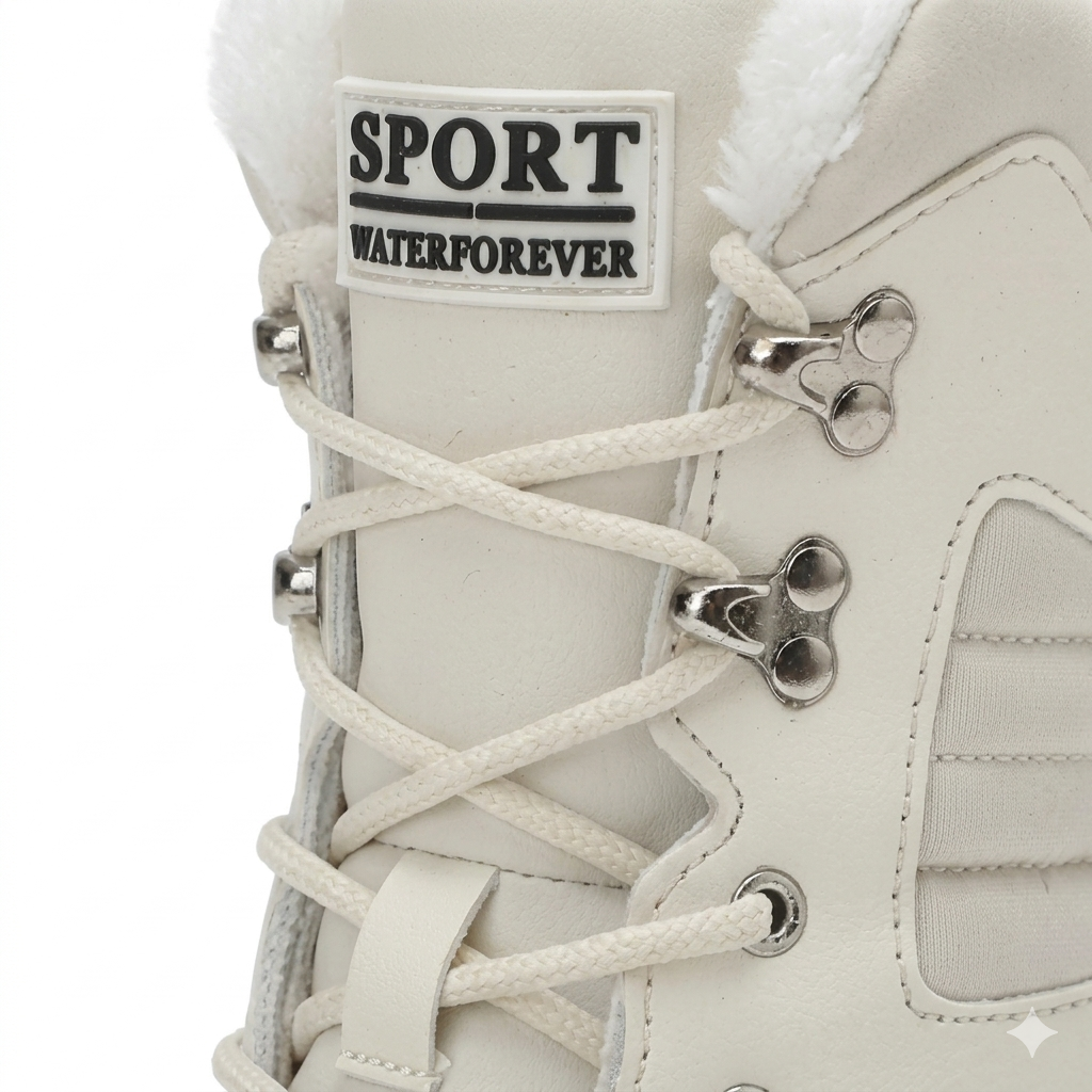Bota neve branca par impermeável inverno - Valent Calçados