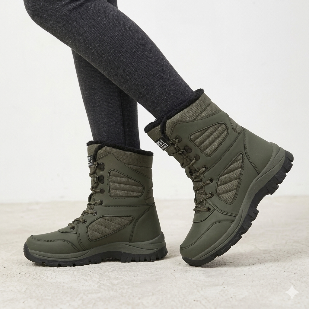 Bota neve verde lateral impermeável outdoor - Valent