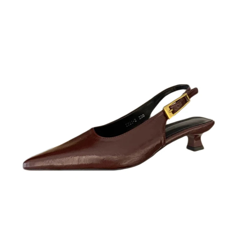Sandália slingback preta — vista traseira