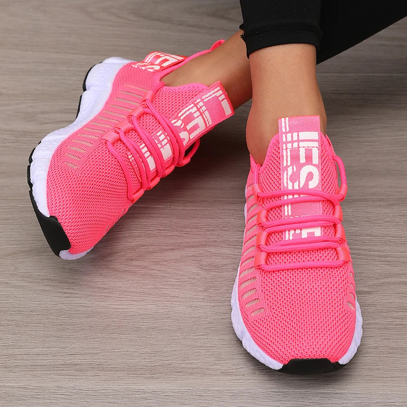 Tênis feminino mesh jogging branco — lateral