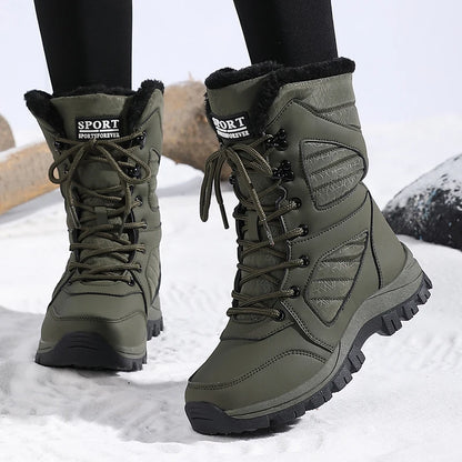 Bota neve impermeável cano alto branca — lateral - Valent