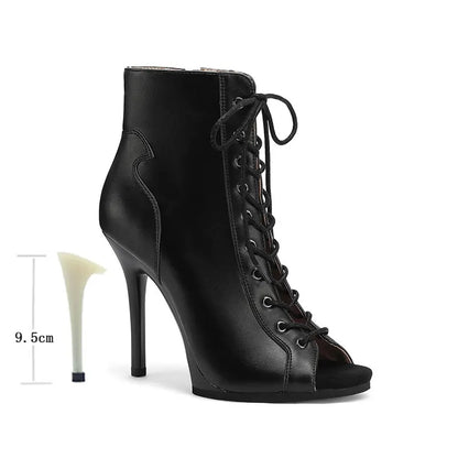 Sapato dança salto 11cm apricot lace-up - Valent