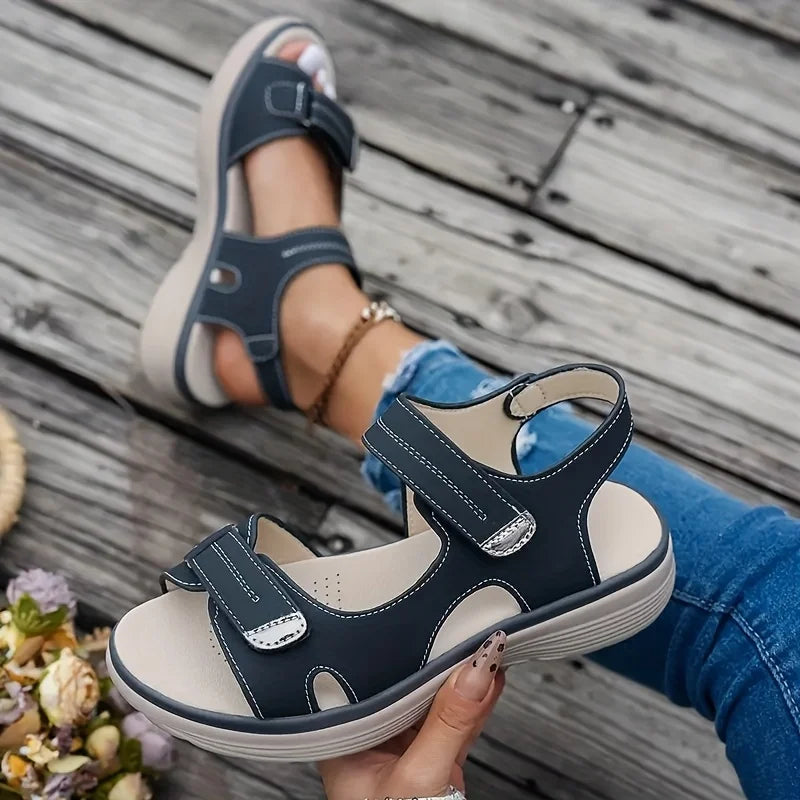 Sandália wedge azul claro — par completo