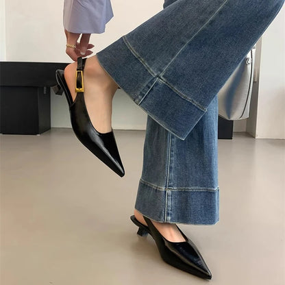 Sandália feminina mule café — look trabalho