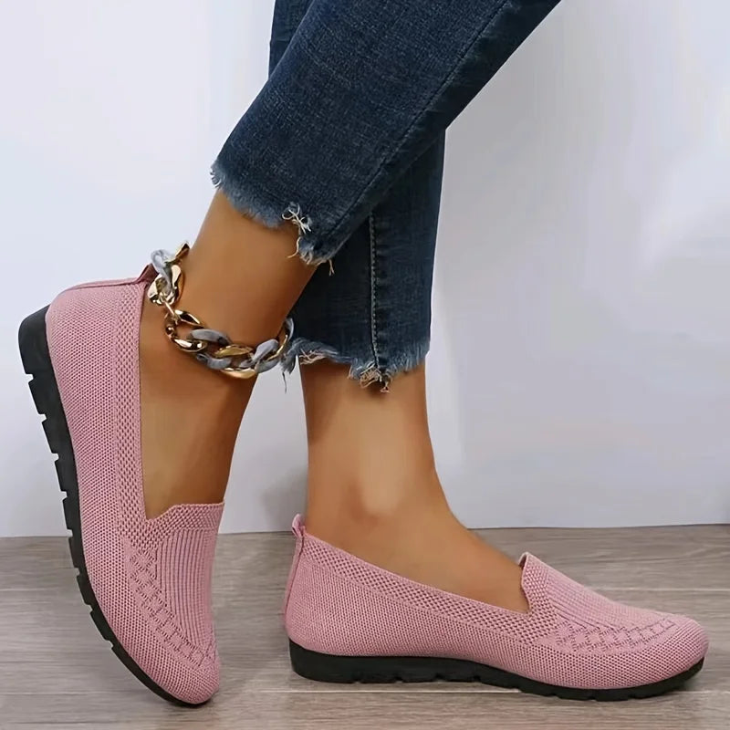 Sapatilha knit roxa par casual - Valent