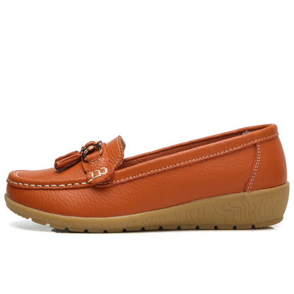 Loafer café couro slip on elegante - Valent