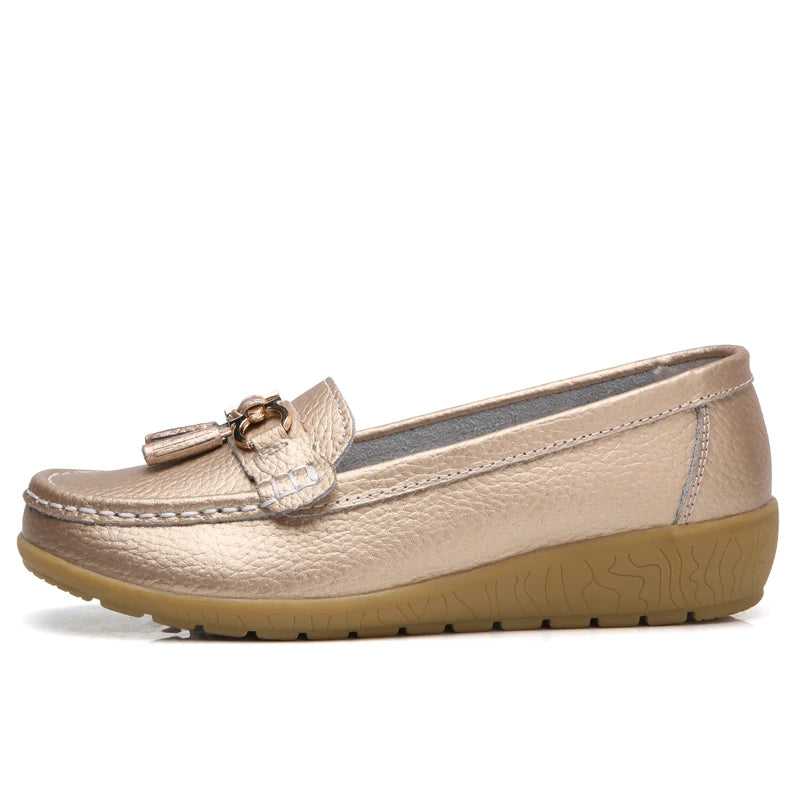 Loafer couro branco par slip on - Valent