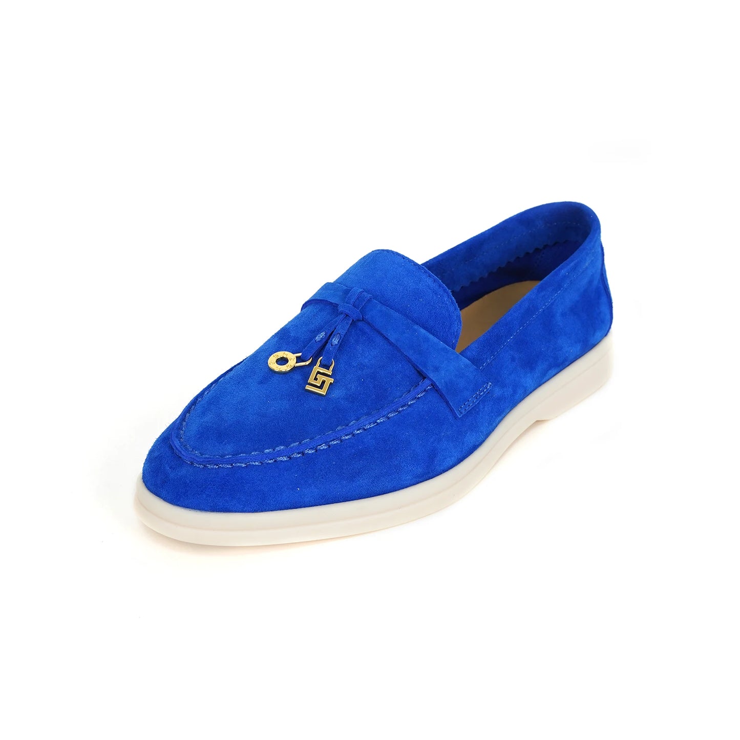 Loafer cashmere azul decoração metálica - Valent