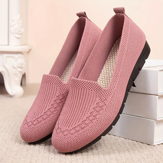 Sapatilha feminina knit rosa antiderrapante leve - Valent