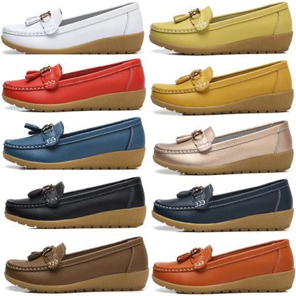 Loafer dourado couro tassel lateral slip on - Valent