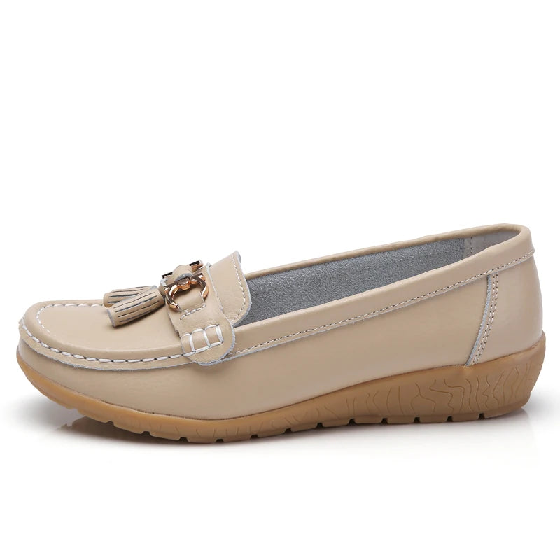 Loafer couro café sola antiderrapante - Valent