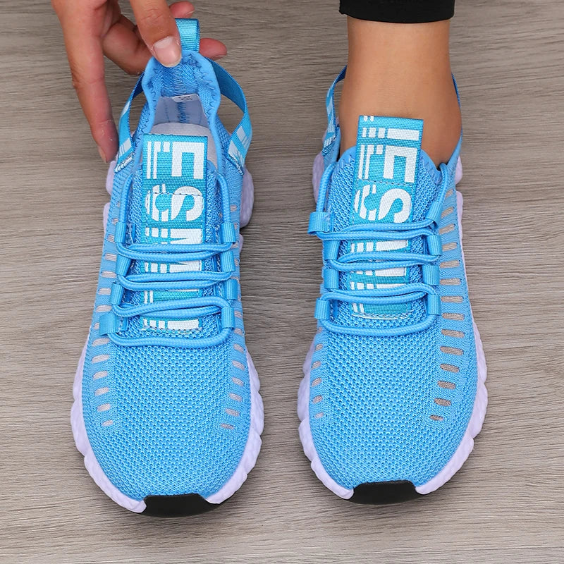 Tênis feminino mesh jogging branco — traseira