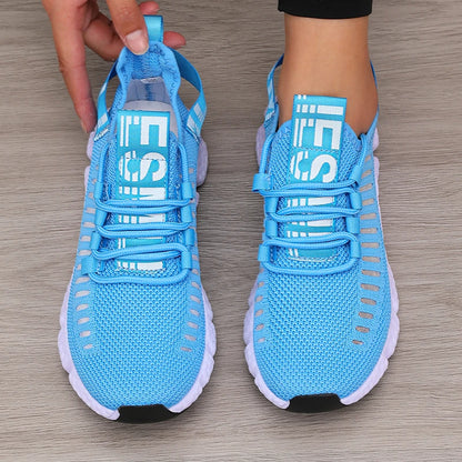 Tênis feminino mesh jogging branco — traseira