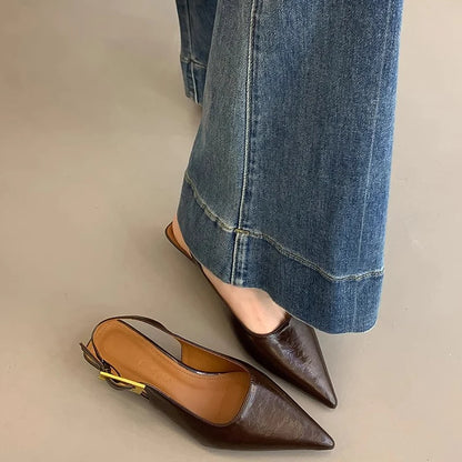 Sandália mule slingback preta — par completo