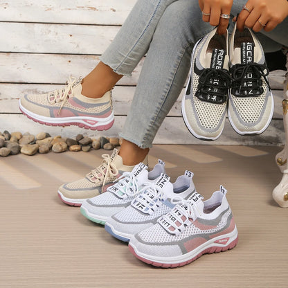 Tênis feminino casual bicolor branco e rosa — traseira