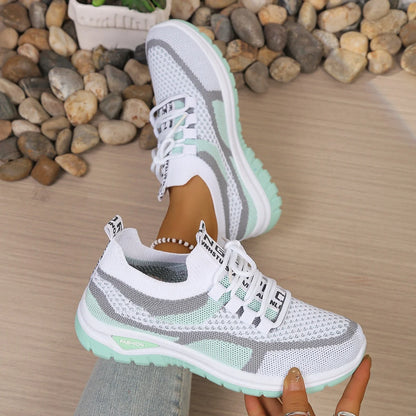 Tênis feminino casual bicolor branco e azul — par completo