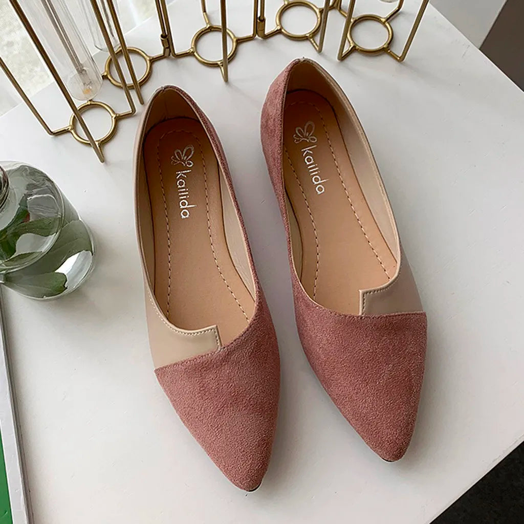 Ballet flat feminina caqui slip on knit — look casual
