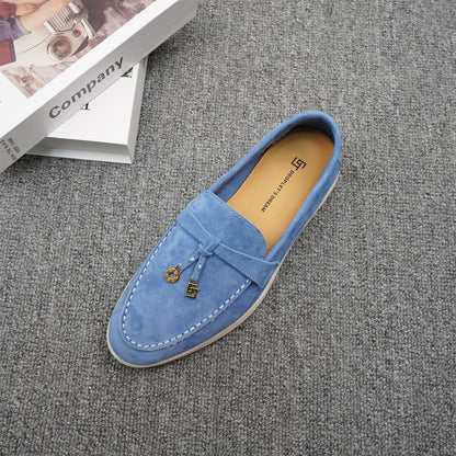 Loafer cashmere rosa apricot bico redondo - Valent