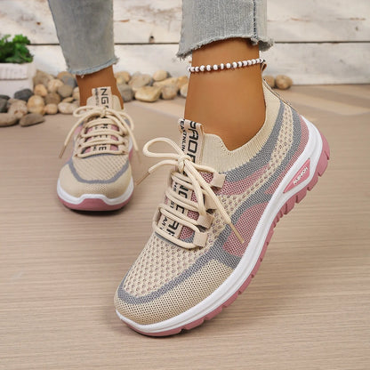 Tênis feminino casual bicolor branco e rosa — look casual