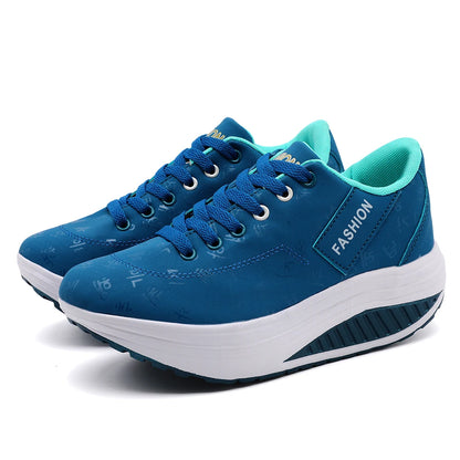 Tênis feminino plataforma caqui — look casual