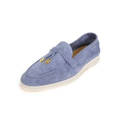 Loafer cashmere marrom dourado lateral premium - Valent