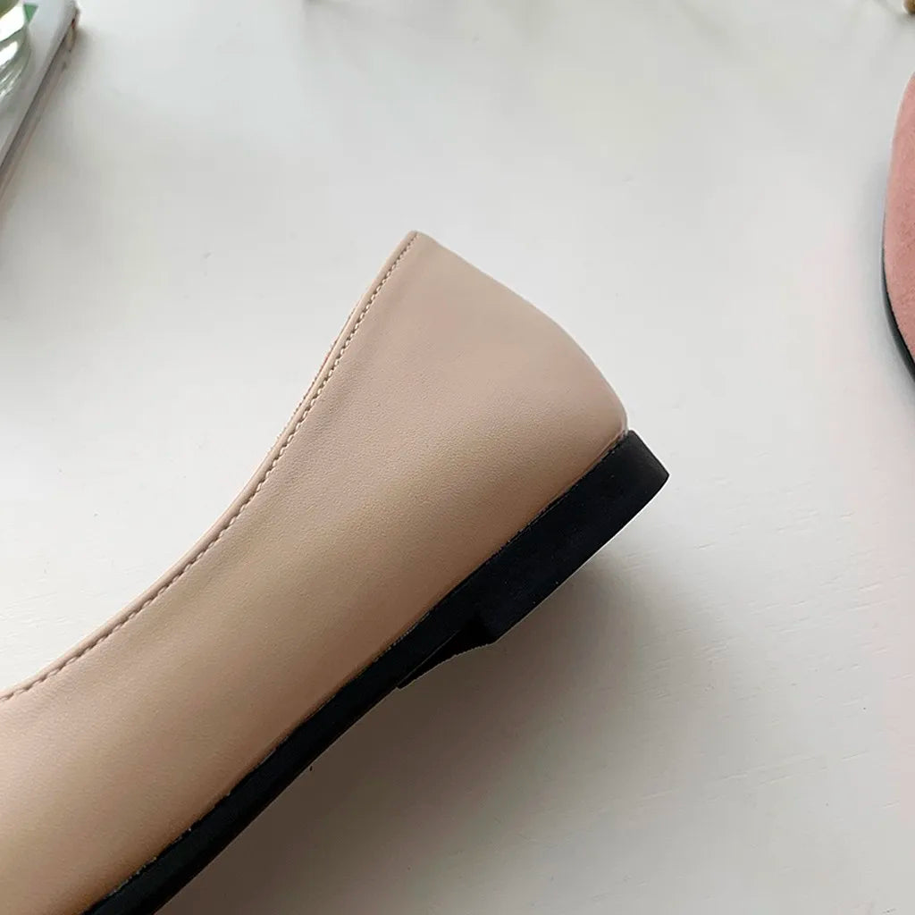 Ballet flat rose bico fino — detalhe frente