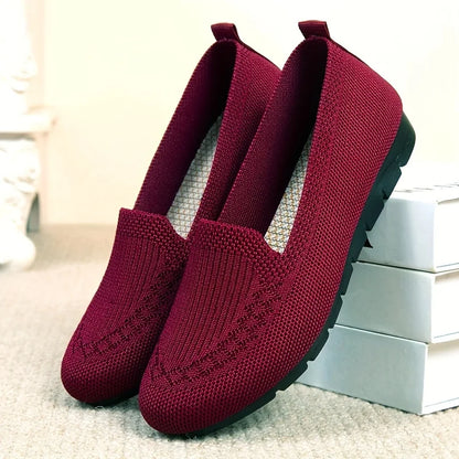 Sapatilha roxa knit bico redondo - Valent