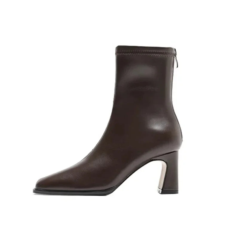 Ankle boot vintage marrom salto grosso — lateral - Valent
