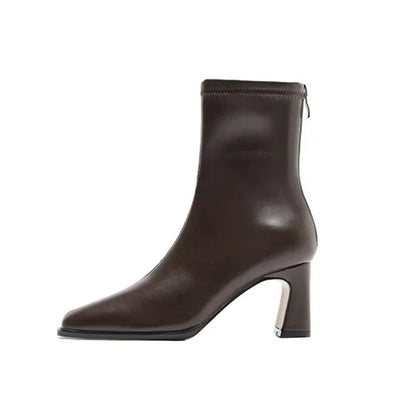 Ankle boot vintage marrom salto grosso — lateral - Valent