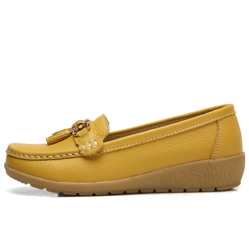 Loafer feminino verde couro sola - Valent
