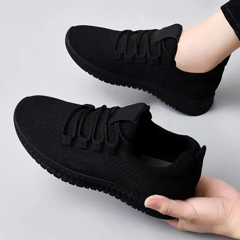 Tênis feminino plataforma antiderrapante preto — vista frontal