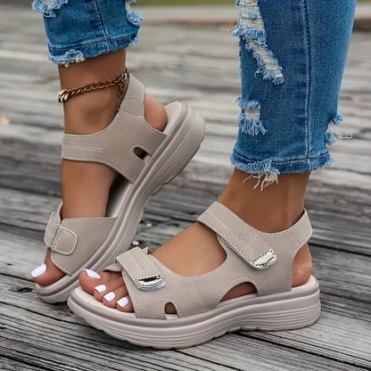 Sandália wedge preta plataforma — lateral