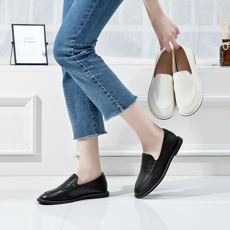 Loafer couro genuíno preto confortável - Valent Calçados