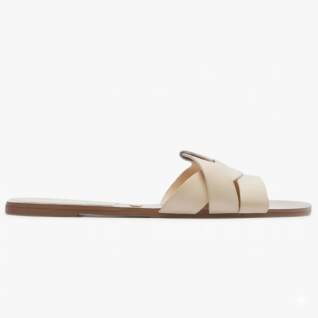 Chinelo feminino bege respirável look casual - Valent