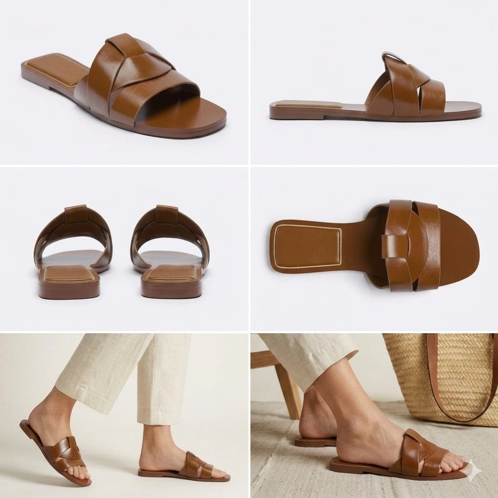 Chinelo flat forma T marrom numeração - Valent