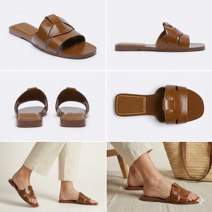 Chinelo flat forma T marrom numeração - Valent