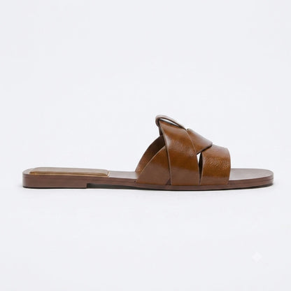Chinelo marrom forma T sola plana - Valent