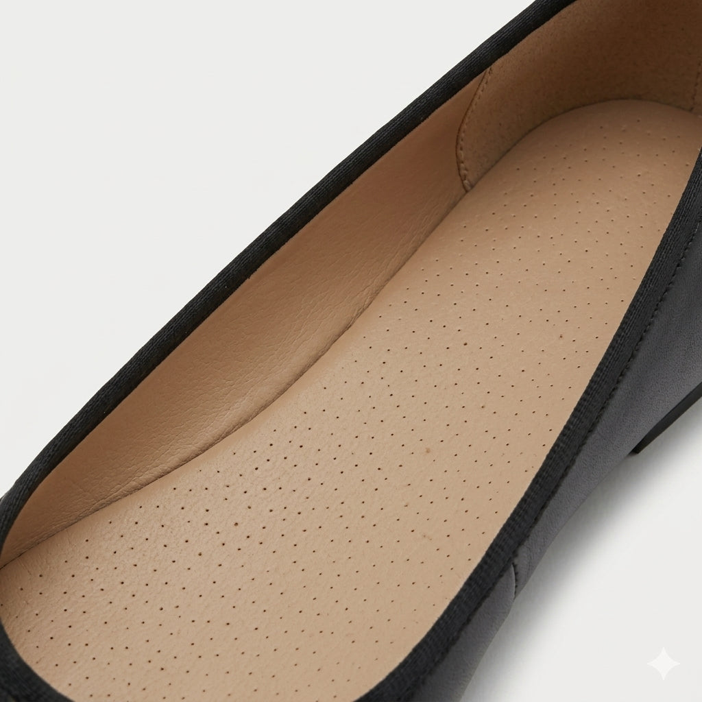 Ballerina couro slip on — vista traseira