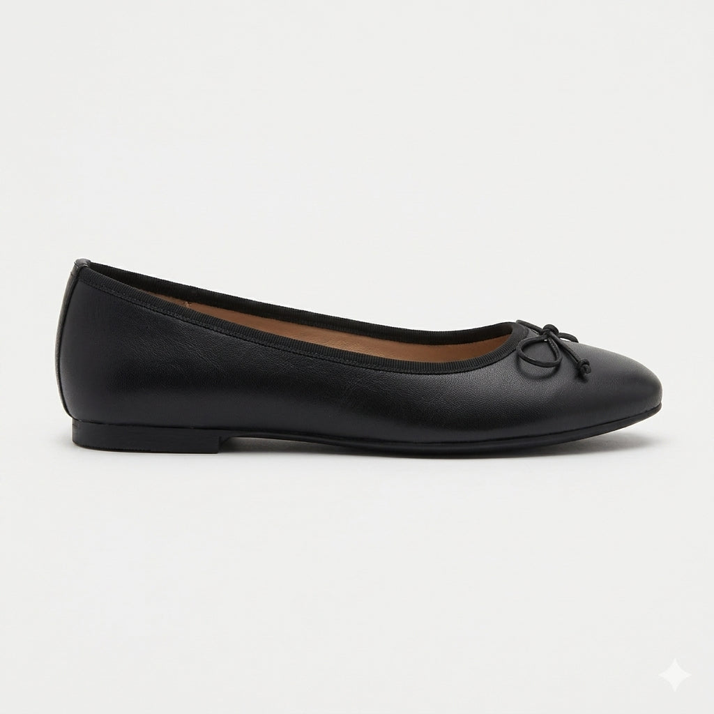 Sapatilha ballerina couro — detalhe sola flat