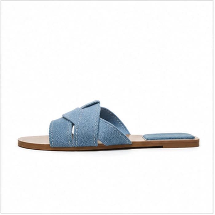 Chinelo flat forma T azul numeração - Valent