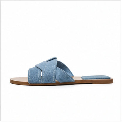 Chinelo flat forma T azul numeração - Valent