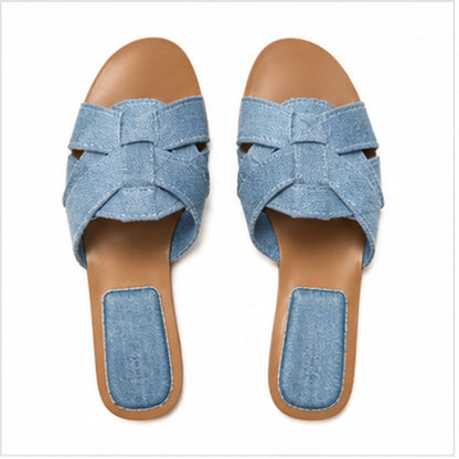 Chinelo flat azul par completo - Valent